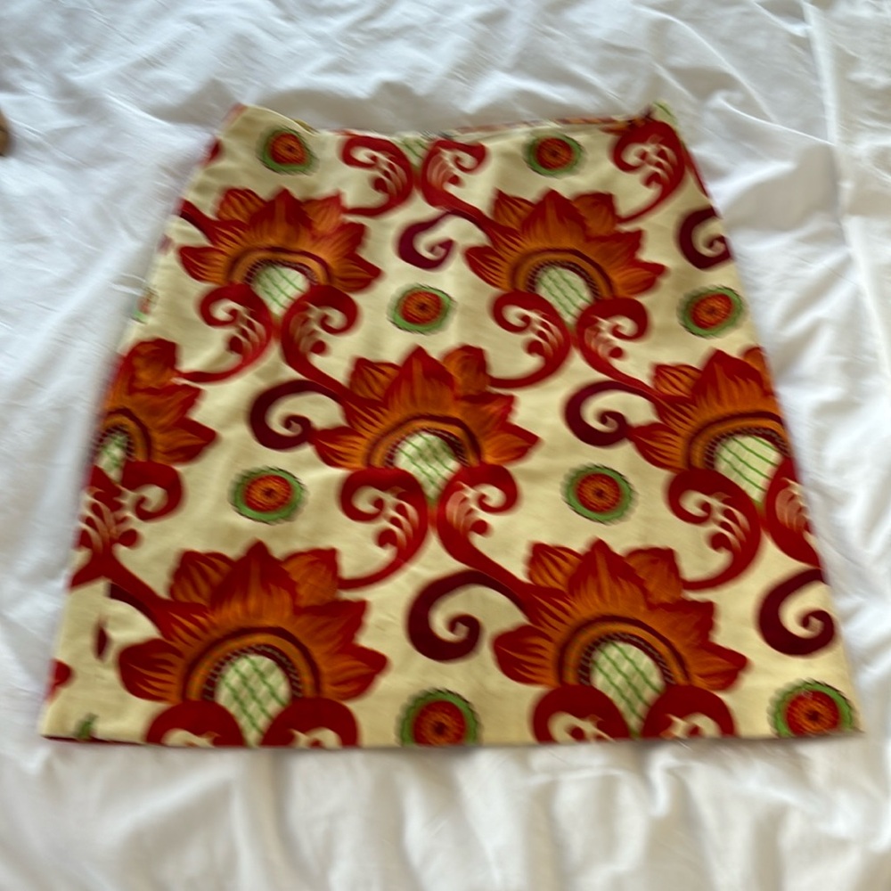 J McLaughlin Printed Velvet Straight Skirt - Sz 0